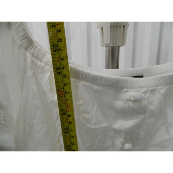 INC Womens White Gauze Dress XL With Lace Trimmed Hem & Button Details See Video - Picture 15 of 16